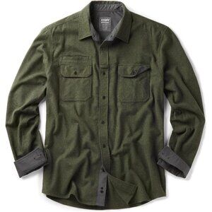 Mens  Hunter Green Mood Cotton Flannel Shirt Long Sleeve Casual Outdoor Plaid